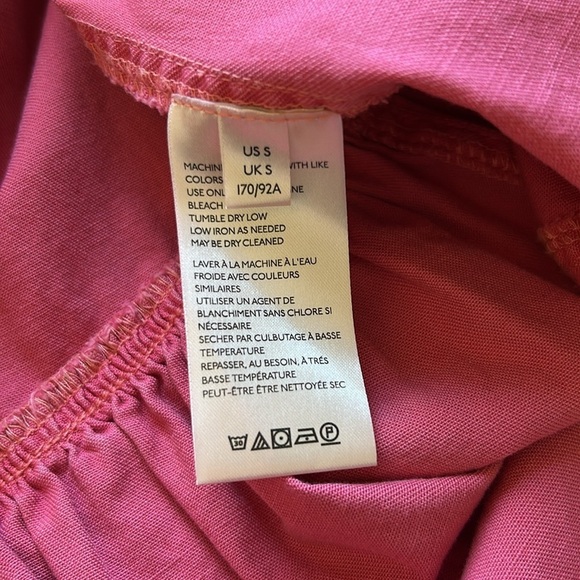 Free People DYLAN Babydoll PINK LOVE Snap button Top Oversized Sz S - Picture 13 of 16